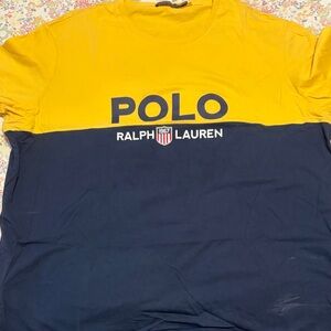 Polo by Ralph Lauren Yellow and Navy Short Sleeve Tee